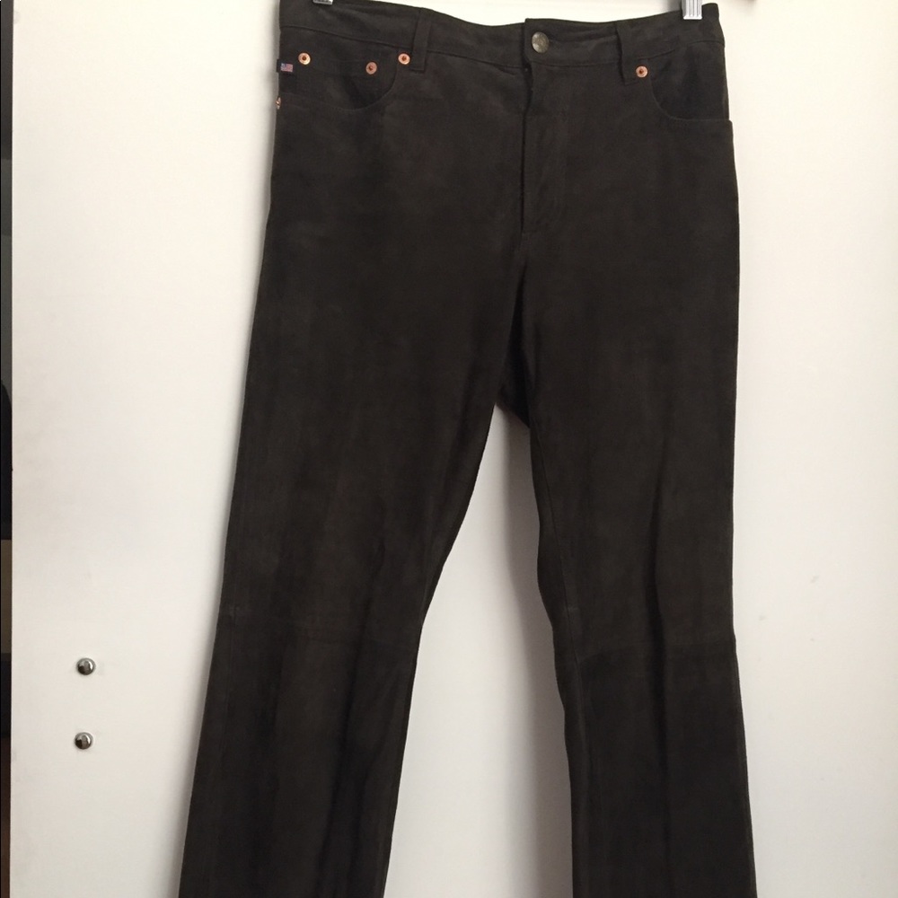 Ralph Lauren brown leather pants.